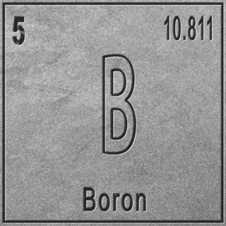 Boron chemical element, Sign with atomic number and atomic weight, Periodic Table Element, silver