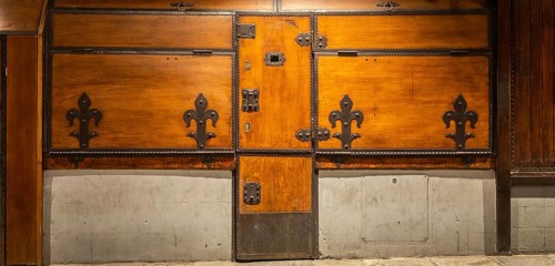 Vintage old door, concept for security, safety, secret, privacy, protection