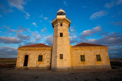 Menorca Punta Nati Faro lighthouse in Ciutadella Balearic Islands of Spain