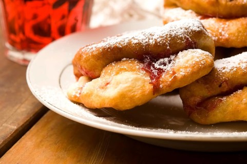 Sweet doughnuts with rose marmelade, lodz, poland