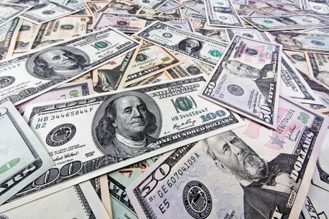 Dollar banknotes of the United States of America. Austria