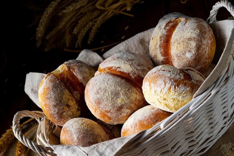 Homemade wheat rolls for breakfast