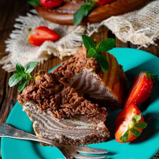 Delicious and creamy zebra cheesecake