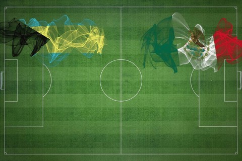 Bahamas vs Mexico Soccer Match, national colors, national flags, soccer field, football game,