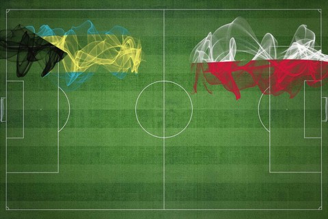 Bahamas vs Poland Soccer Match, national colors, national flags, soccer field, football game,