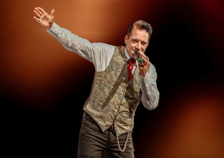 Bela B Felsenheimer aka Bela B from "die Ärzte" at a performance of Sartana, Still warm and already