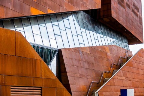 A building of the new WU in Vienna. The University of Economics and Business was newly built
