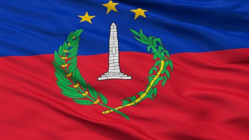 S Bolivar City Flag, Country Venezuela, Closeup View, 3D Rendering
