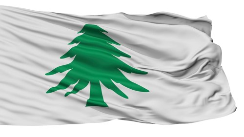 Massachusetts Naval Ensign Flag, Isolated On White Background