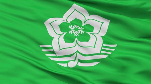 Harbin City Flag, Country China, Closeup View