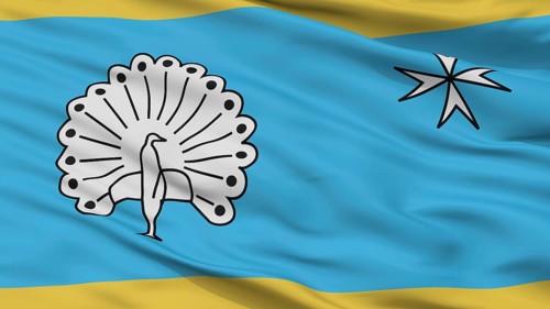 Ermelo City Flag, Country Netherlands, Closeup View, 3D Rendering