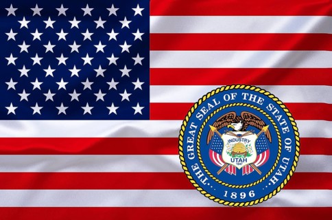 The flag of the USA with the coat of arms of, Studio