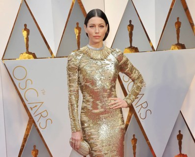 Jessica Biel at the 89th Annual Academy Awards held at the Hollywood and Highland Center in