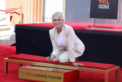 Jamie Lee Curtis at Jamie Lee Curtis hand and footprint in cement ceremony held at the TCL Chinese
