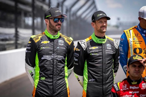 ROMAIN GROSJEAN (77) of Geneva, Switzerland prepares to practice for the Indy 500 at the