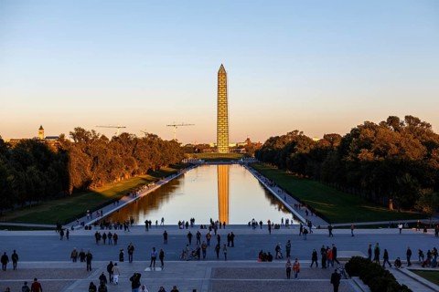 Washington Momnument under conservation work in Washington DC, USA in October 2013, Washington,