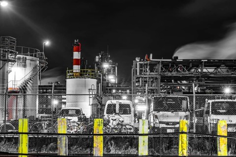 Factory night view of the Keihin region. Shooting Location: Kawasaki City, Kanagawa Prefecture