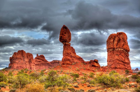 Arches National Park Balanced Rock in Moab Utah USA
