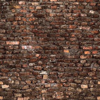 Seamless dark grunge brick wall texture showing deterioration, creating a vintage or industrial