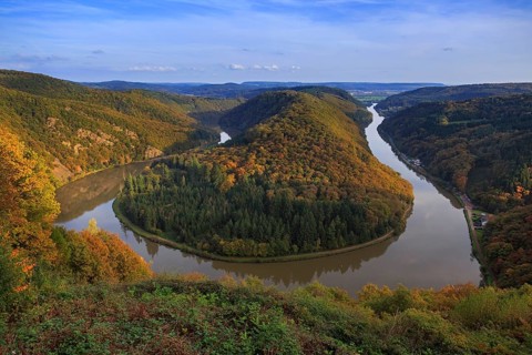 Saar loop (saarschleife) in germany near Orscholz