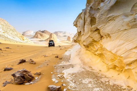 White Desert at Farafra in the Sahara of Egypt. Africa