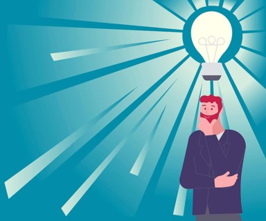 Illustration Of A Man Standing Coming Up With New Amazing Ideas