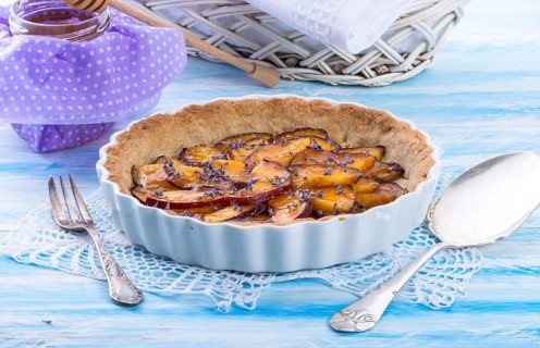 Nectarine tart with lavender and honey