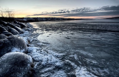 Buffalo Pound Lake Saskatchewan Canada ice design