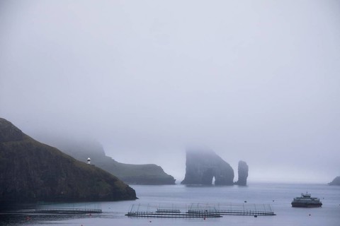 The wild landscape of the Faroe Islands in the North Atlantic
