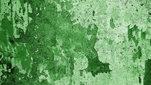 Weathered green painted canvas texture with cracks, scratches, and peeling paint, forming an