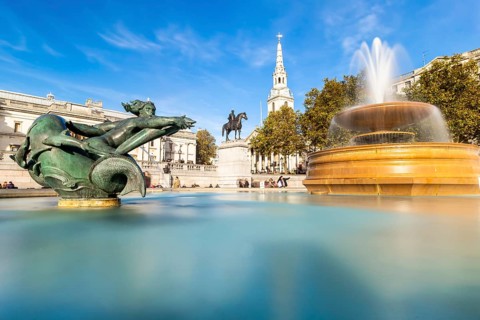 London, England, March 08, 2012: The National Gallery and Trafalgar Square in the afternoon