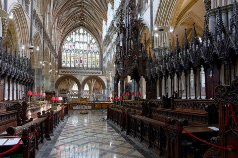 Interior view, choir stalls, Exeter Cathedral, Exeter, England, Great Britain