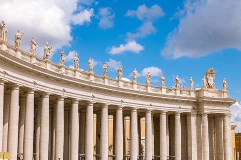 Detail of colonnade St. Peter's Square in Rome