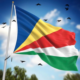 Flag of Seychelles, This is a computer generated and 3d rendered image
