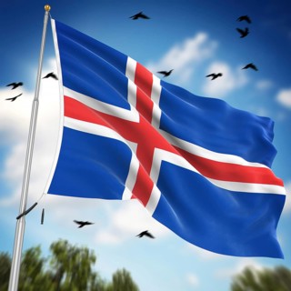 Flag of Iceland, This is a computer generated and 3d rendered image