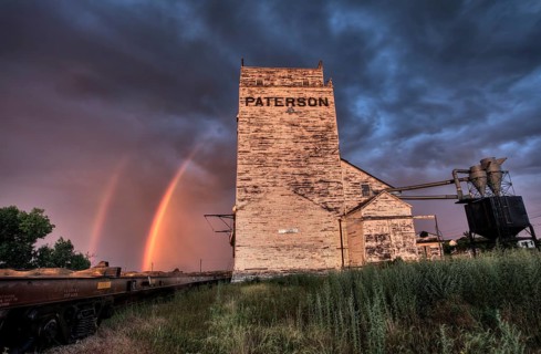 Grain Elevator Saskatchewan sunset Parkbeg weathered