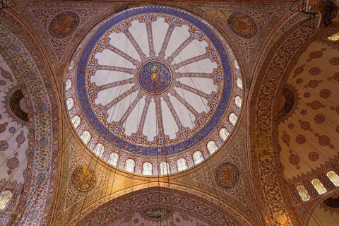 Dome of the famous Sultan Ahmed Mosque, Istanbul, Turkey Istanbul, Turkey, Asia