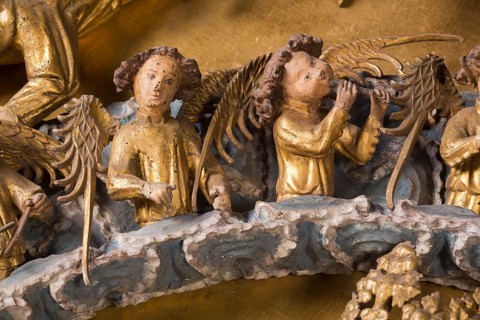 Centre section with angels playing music, St., Sankt, Saint