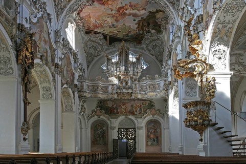 Welfenmünster monastery church in Steingaden, Upper Bavaria, Bavaria, Germany, Europe