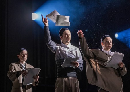 Trial based on Franz Kafka at the Maxim Gorki Theatre in Berlin in a production by Oliver Frljic .