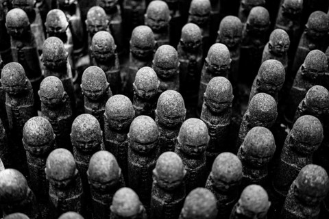 Many Jizos image. Shooting Location: Kamakura City, Kanagawa Prefecture