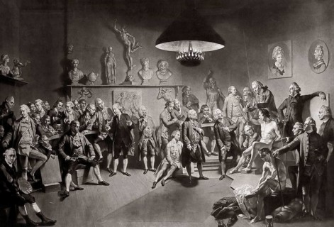 The life class for the Royal Academy of Art at old Somerset House, London, William Hunter, 1718 –
