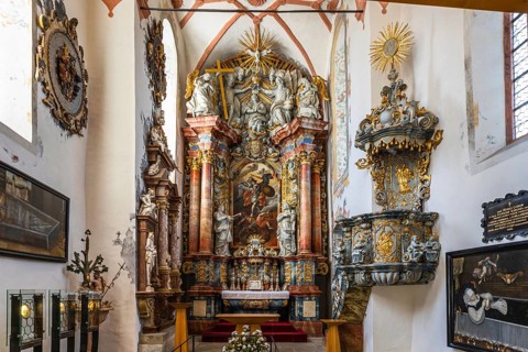 Church of the medieval Orava Castle. Oravsky Podzamok, Slovakia, 21 July 2022, Europe