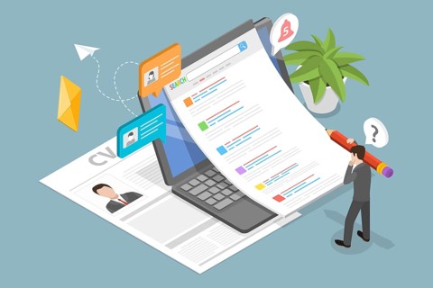 3D Isometric Flat Illustration of Job Seeker, Applying for Job, Hiring Competition