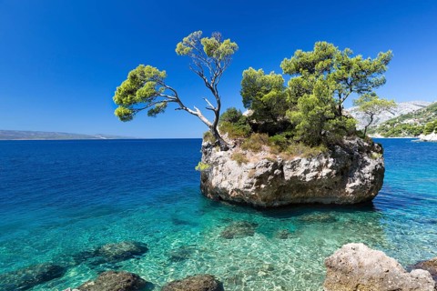 Croatian beach at a sunny day, Brela, Croatia, Europe