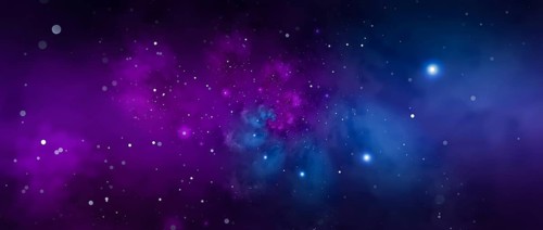 Deep outer space background with stars and nebula in blue and purple