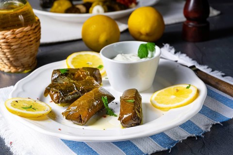 Dolmades stuffed grape leaves the Greek way