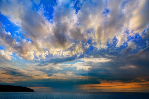Lloret de Mar beach sunset in costa Brava of Catalonia spain