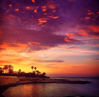 Denia sunset las Rotas in Mediterranean Spain of Alicante