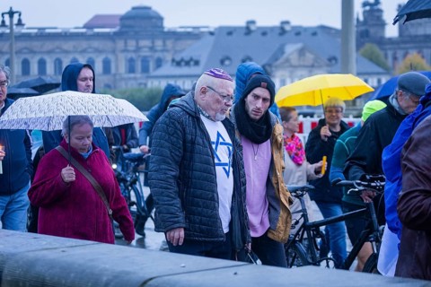 Commemoration of the 1st anniversary of the attack on Israel. The rally was followed by a